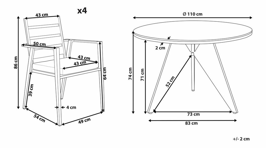 Zahradní sestava Olmza (černá)