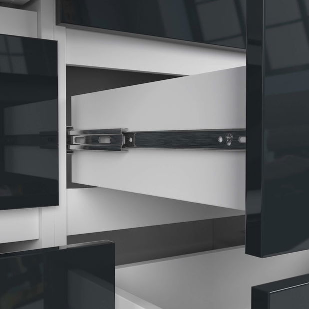 Komoda Kapil II (bílá + lesk grafit)