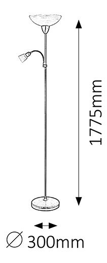 Stojanová lampa Pearl Classic 4019 (bronzová + rýžové kamenné sklo)