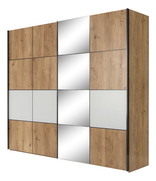 Šatní skříň Puerto (dub grandson + bílá matná)