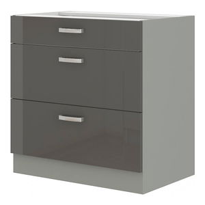 Dolní kuchyňská skříňka Gonir 80 D 3S BB (šedá + šedá)