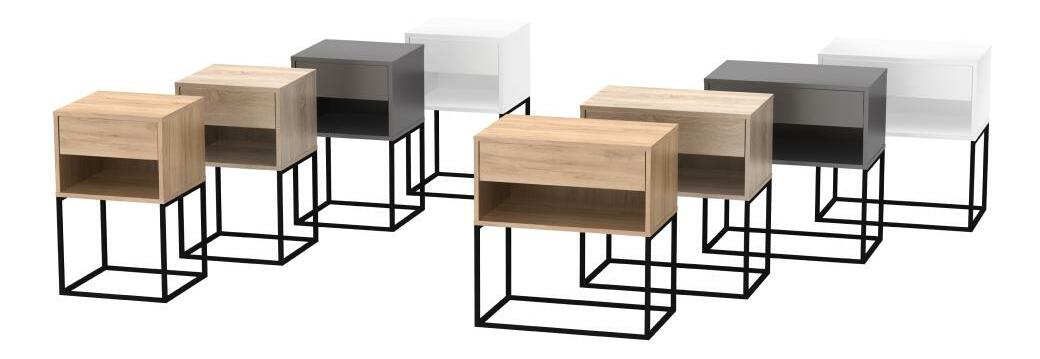 Noční stolek Autor (dub sonoma + černá)