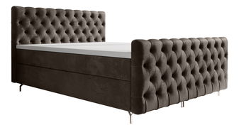 Manželská postel 200 cm Clinton Bonell (hnědá) (s roštem, s úl. prostorem)