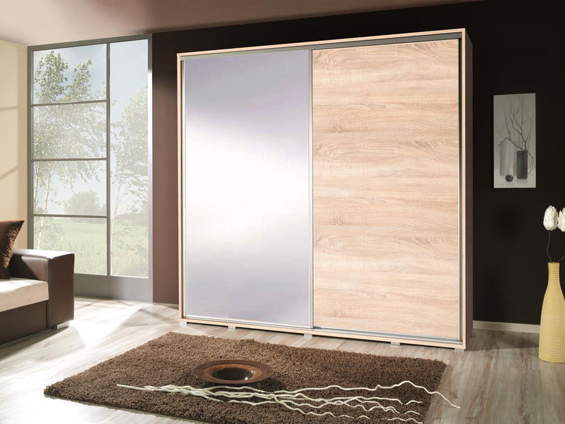 Šatní skříň Peldon 205 (dub sonoma) (se zrcadlem) *výprodej