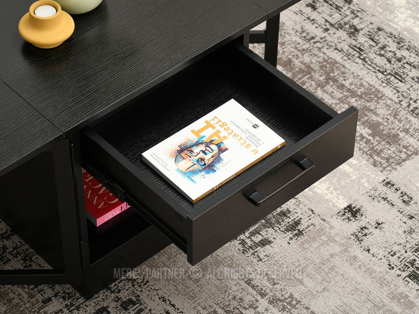 Konferenční stolek Espana (černé dřevo + černá)