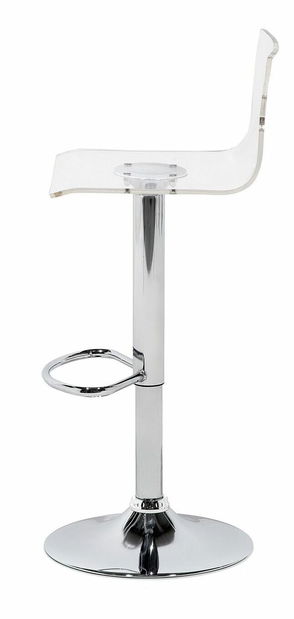 Set 2ks. barových židlí Bozen (průhledná) (bílý plast)