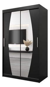 Šatní skříň 120 cm Eclipse (černá matná + černá matná)