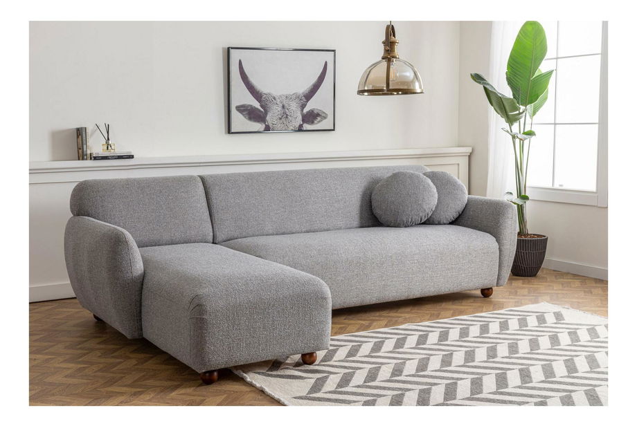 Rohová sedačka Edoletta 1 (L) (světle šedá)