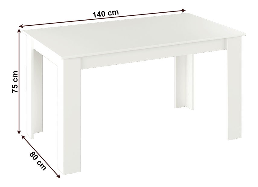 Jídelní stůl Groot (pro 6 osob) (bílá)