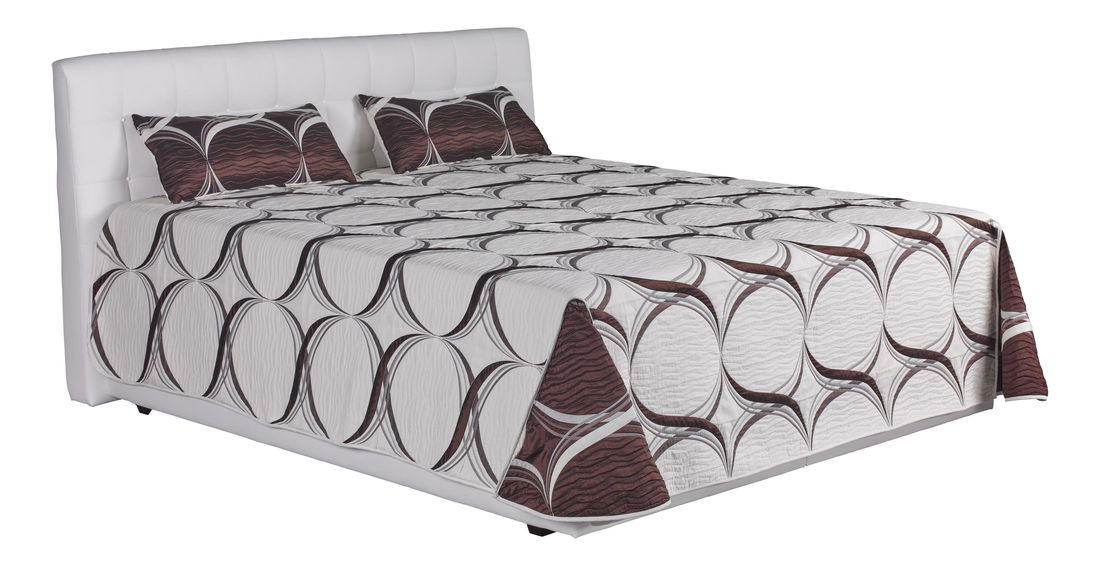 Manželská postel 180 cm Blanár Monaco (bílá) (s roštem a matrací Ivana Plus)