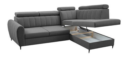 Rohová sedačka Potazuro L (modrá) (s úl. prostorem) (P)