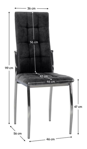 Jídelní židle Adore (tmavě šedá + chrom)