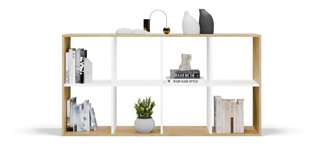 Regál Metros 4 (dub artisan + bílá)