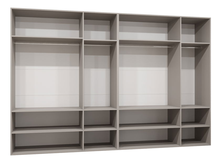 Šatní skříň 300 cm Parna 1 (kašmír + stříbrná)