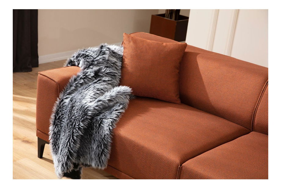 Pohovka trojsedačka Petrafonzo (oranžová + černá)