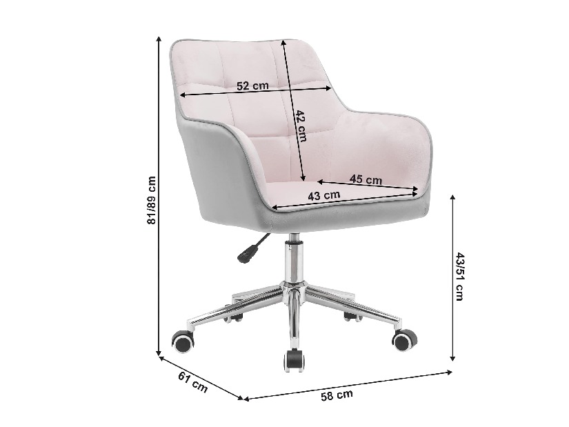 Kancelářské křeslo Fewoton (růžová) 