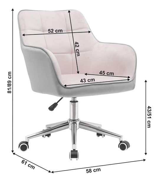 Kancelářské křeslo Fewoton (růžová) 