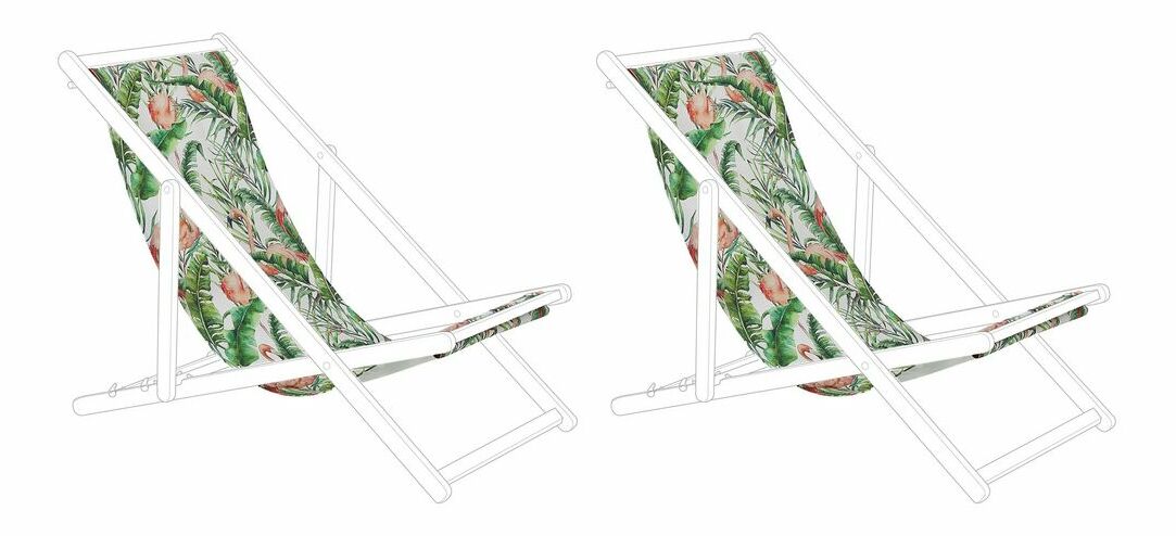 Sada 2 potahů na zahradní lehátko Antio (zelená plamenící)