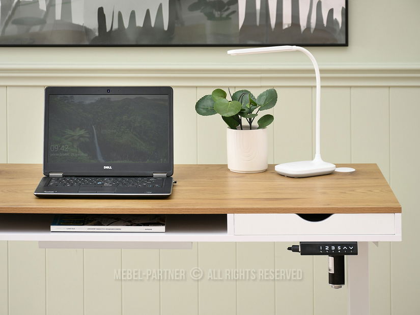 PC stolek Osto 140 (dub bílý + černá)