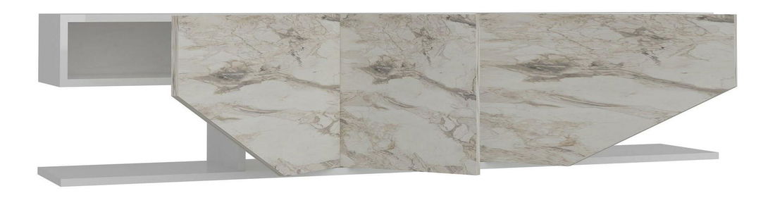 TV stolek/skříňka Ivonne 1 (bílý mramor)