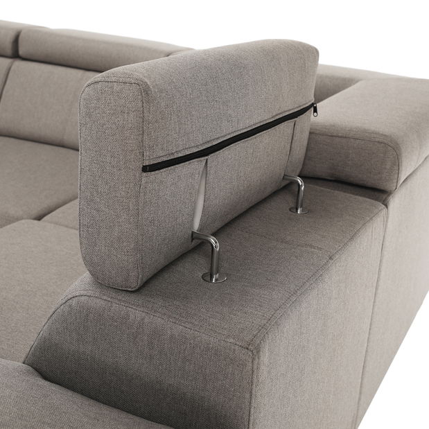 Rohová sedací souprava ve tvaru U Seglaria (šedohnědá) (L)