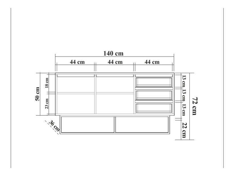 Sada nábytku do obývacího pokoje Laxi 7 (ořech + černá)