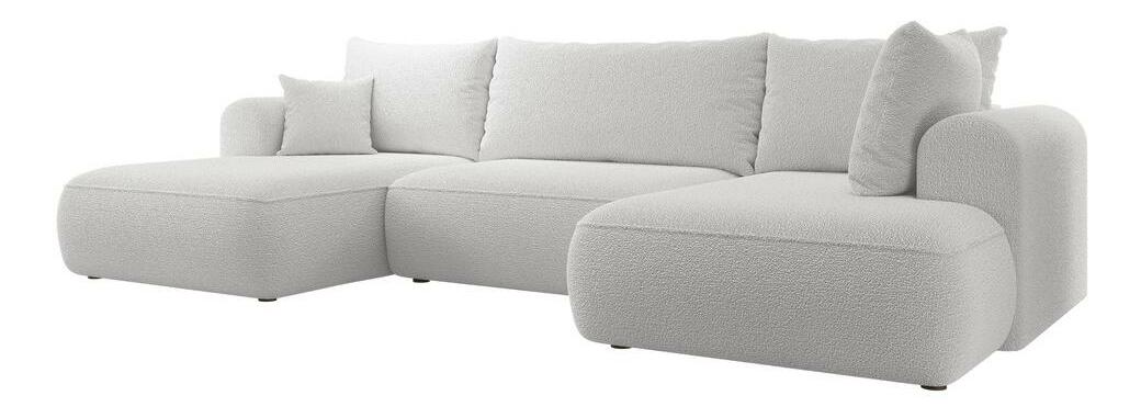 Rohová sedací souprava ve tvaru U Olivo U (P) (světle šedá + černá)