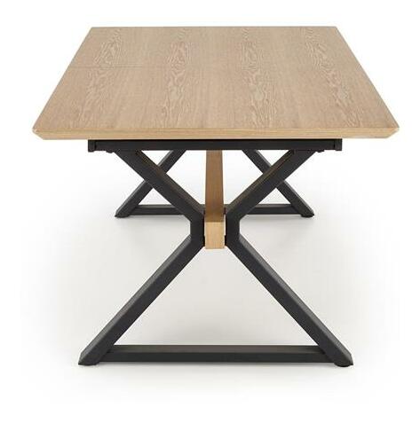 Jídelní stůl Hendry (dub + černá) (pro 8 a více osob)