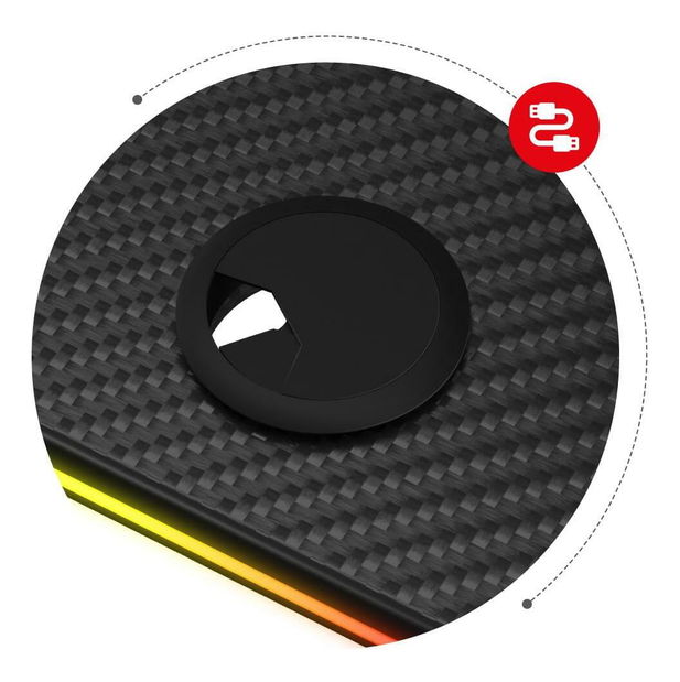 Elektricky nastavitelný PC stolek Hyperion 8.2 (černá + vícebarevná) (s LED osvětlením)