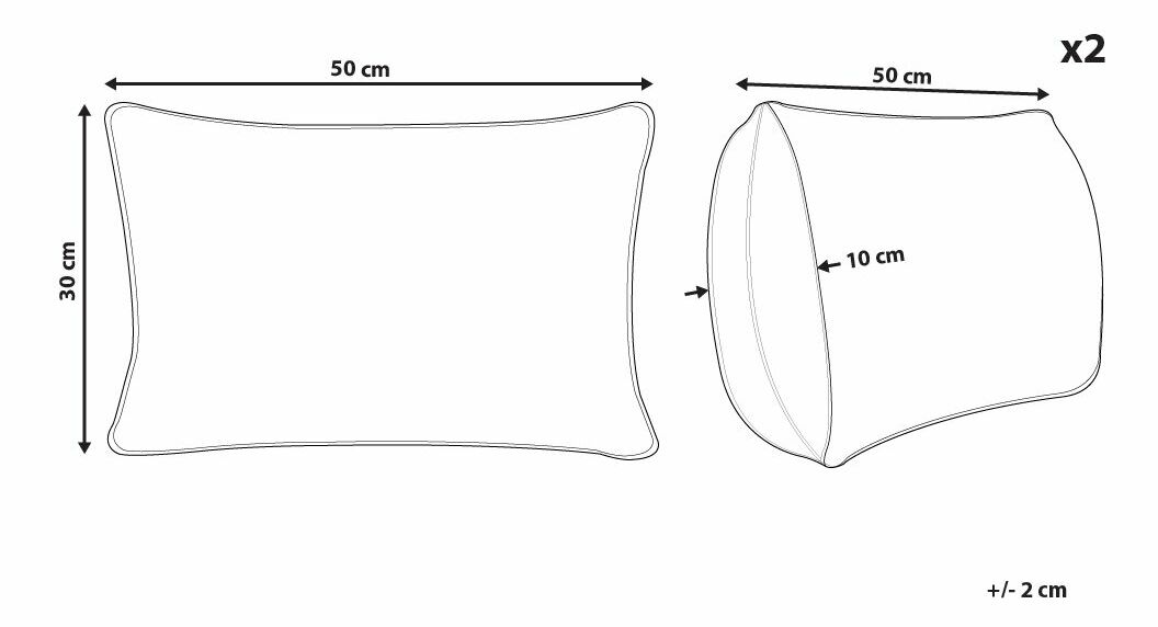 Sada 2 ozdobných polštářů 30 x 50 cm Simu (béžová)