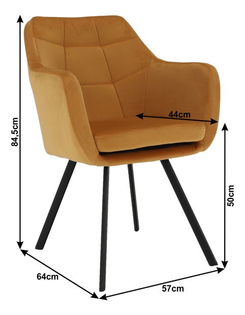 Křeslo Zela (hořčicová)